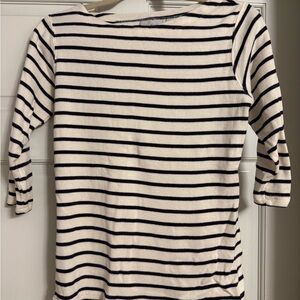 L.L. Bean Black and White Striped Long Sleeve Top